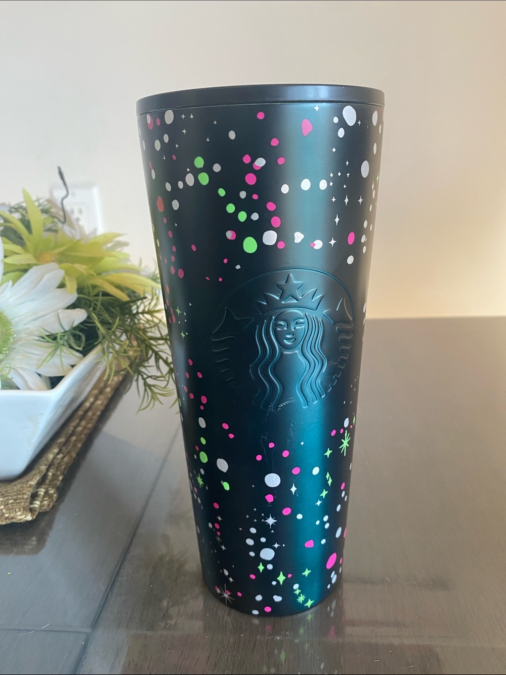 NEW🌈 Starbucks 2021 Holiday Tumbler Neon Confetti Dots